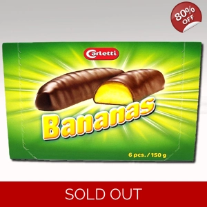 Carletti Chocolate Covered Mallow Bananas 6pk Gift Box